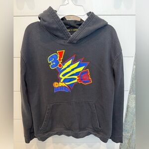 Under Armour youth Black Hoodie with Yellow, Red & Blue Graphic - Curry